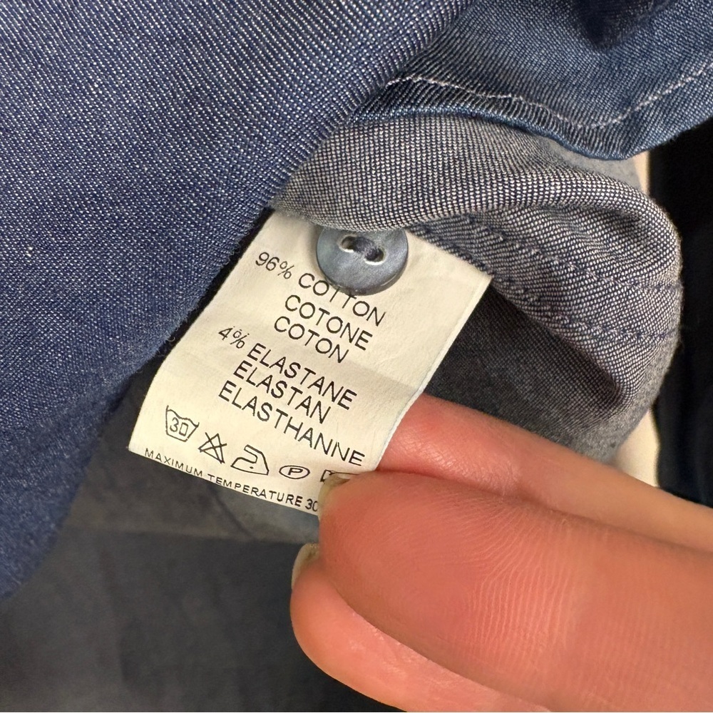 Robert Talbott Blue Chambray Button Down Shirt Of… - image 6